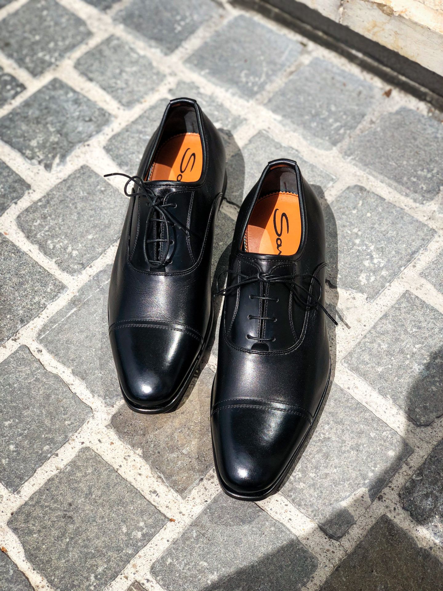 santoni cap toe oxford