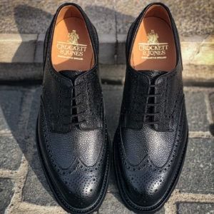 Crockett & Jones Pembroke Black Grain • Brogue