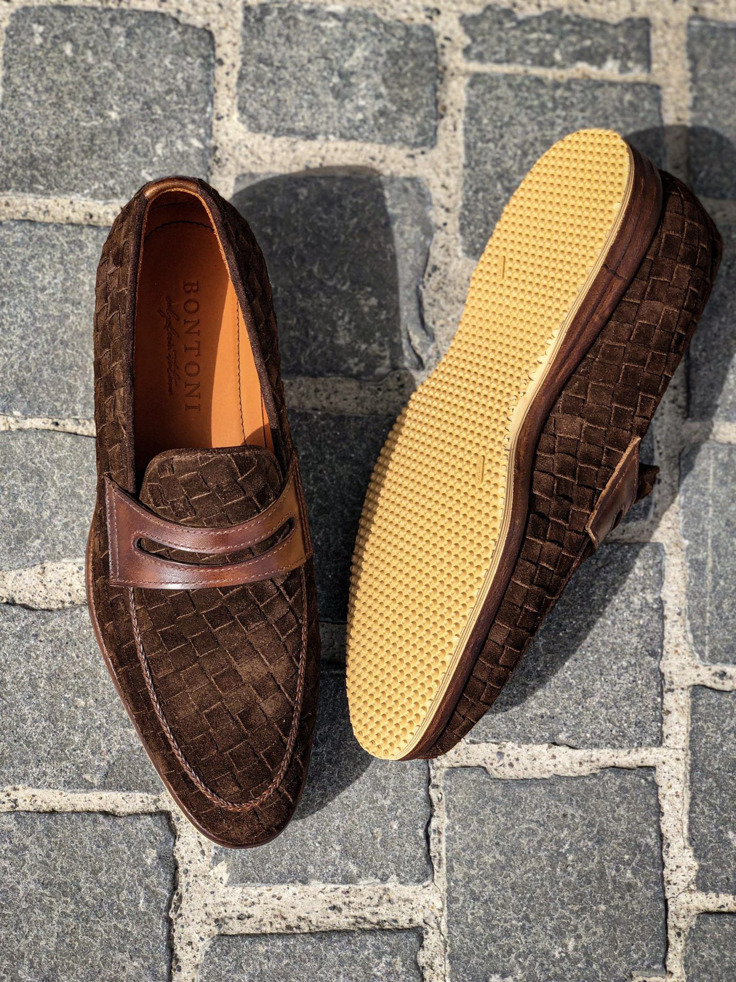 Bontoni Principe II Woven Suede Mocc • Brogue