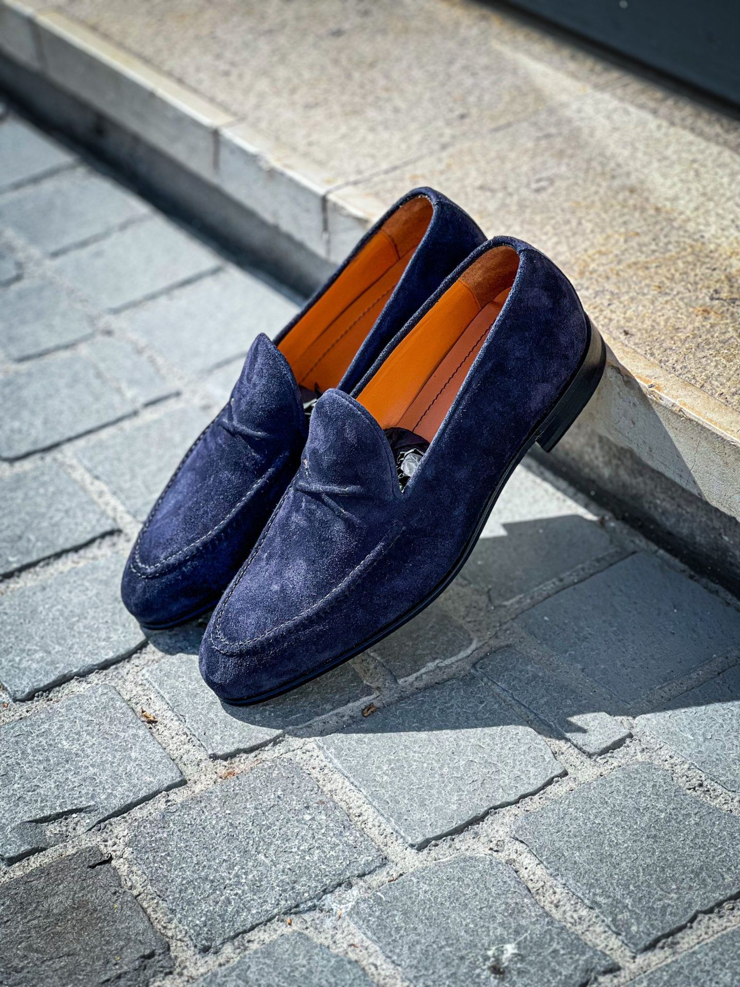 Bontoni De Bustis Navy Suede • Brogue